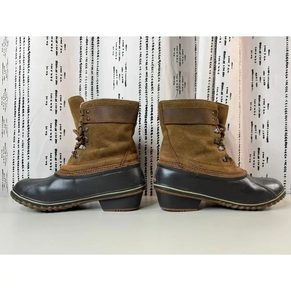 Sorel Women's Brown Leather Fancy Lace II Winter Snow Boots Size 10 Preppy Hike - Picture 10 of 15